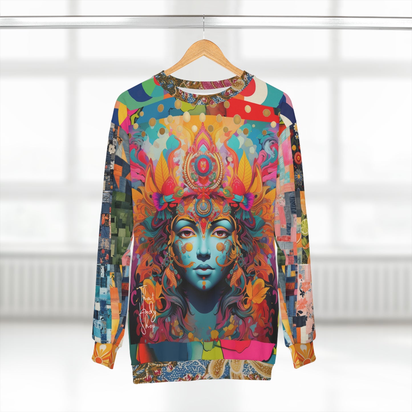 Divine Feminine Hindu Deity Patchwork Print Unisex Sweatshirt