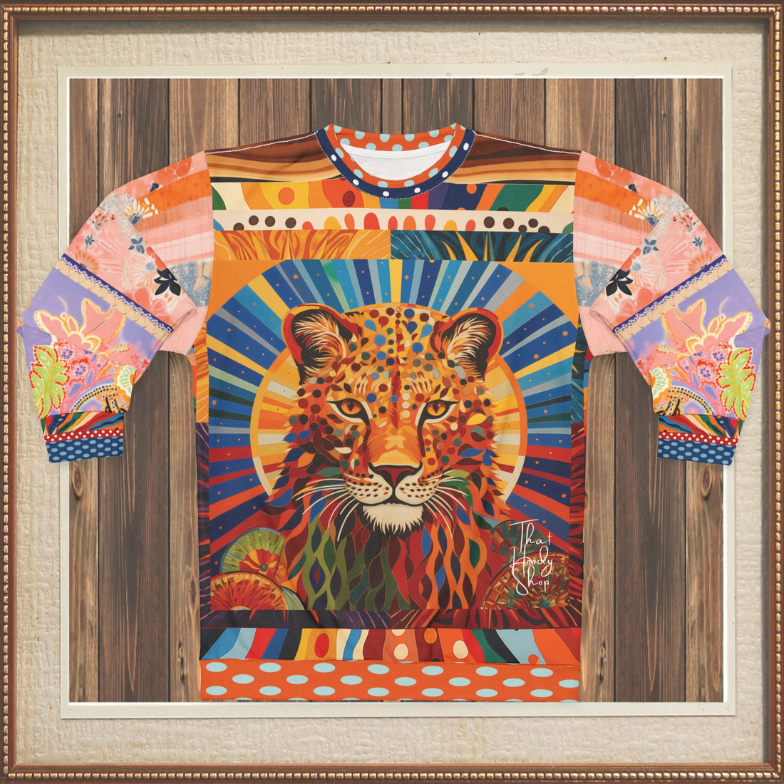 Exotic Sauvage in Rainbow Leopard Mid-Weight Unisex Sweatshirt (Gold Label)