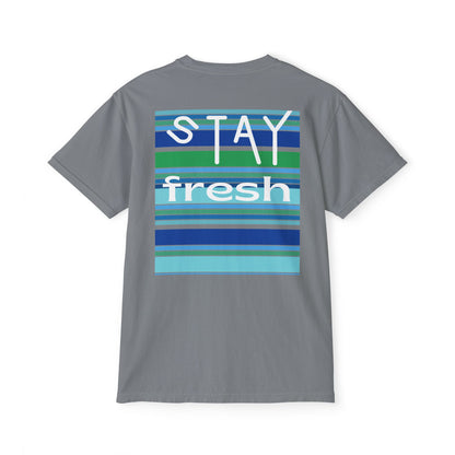 Stay Fresh Laguna Stripe Heavyweight Unisex Pocket T-Shirt