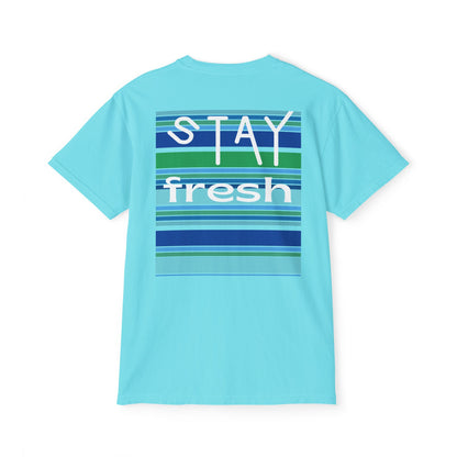 Stay Fresh Laguna Stripe Heavyweight Unisex Pocket T-Shirt