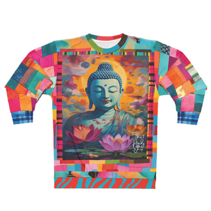 Buddha in Sun Salutation Lotus Floral Unisex Sweatshirt (Gold Label)