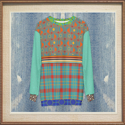 70s Retro Mixed Up Plaid Unisex Sweatshirt (Gold Label)