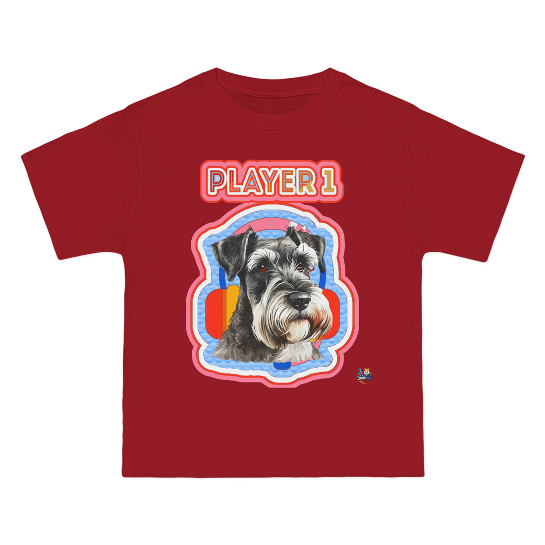 Jugador 1 Schnauzer Camiseta de juego unisex de peso pesado