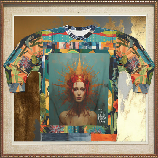 The Crown of the Crucifixion Patchwork Print Unisex Sweatshirt (Gold Label)