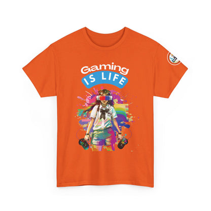 Gaming is Life - Girl Gamer Unisex Heavy Cotton Tee