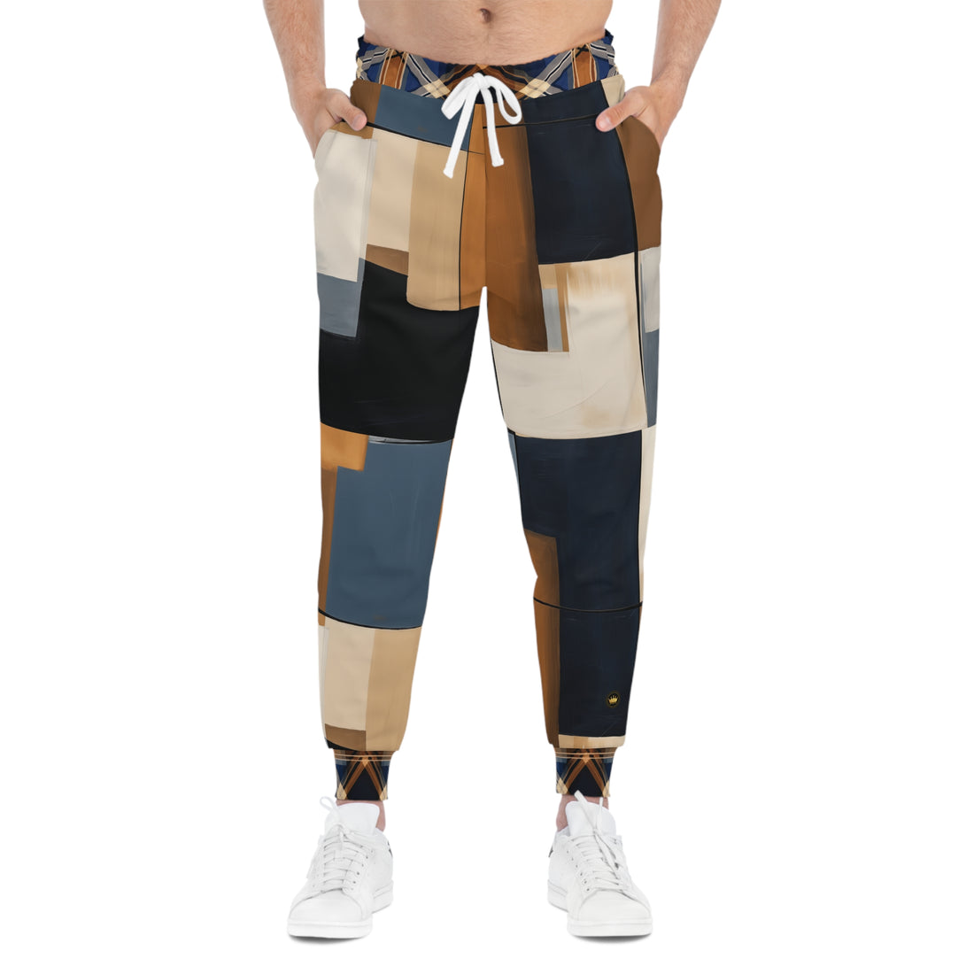 Stepping Stones in Blue Abstract Colorblock Eco-Poly Unisex Joggers