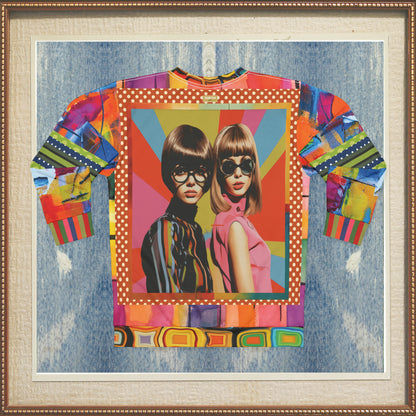 Beatnik Girls - Rainbow Flash Hippie Abstract Print Unisex Sweatshirt (Gold Label)