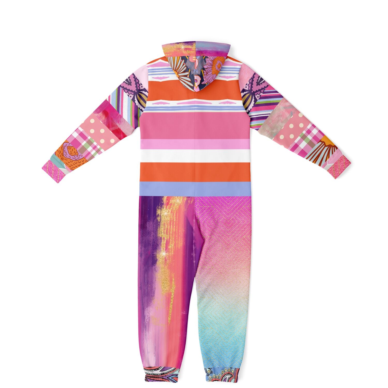 Bahama Mama Mameluco polar unisex con patchwork floral rosa