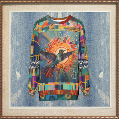 Hummingbird in Sunburst Skies Unisex Sweatshirt (Gold Label)