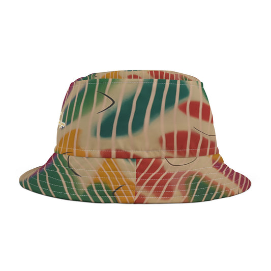 Hippie Groove Abstract Camo Stripe Vibrant Tie-Dye Bucket Hat