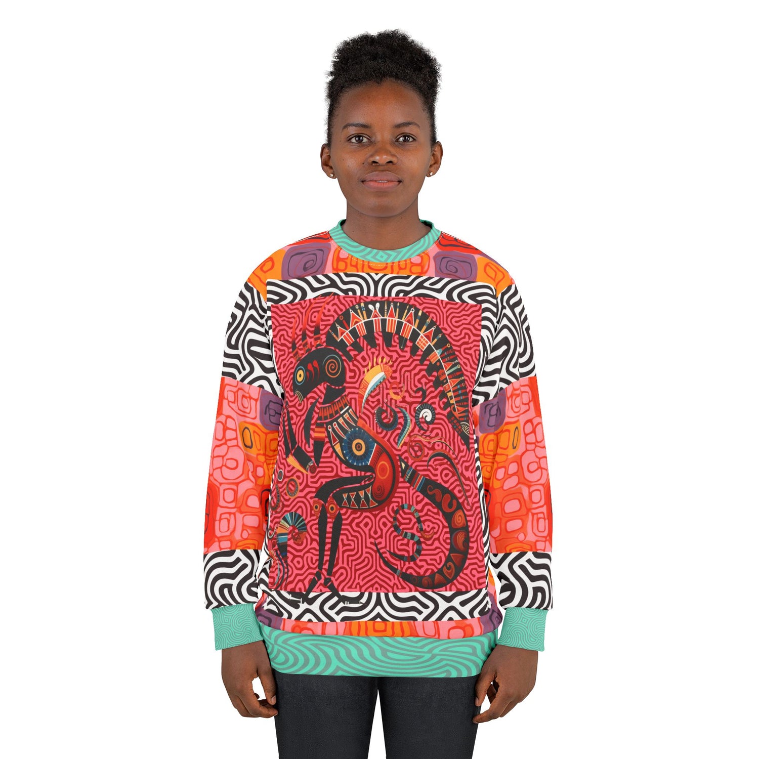 Kokopelli in Abstract Abundance Unisex Sweatshirt (Gold Label)