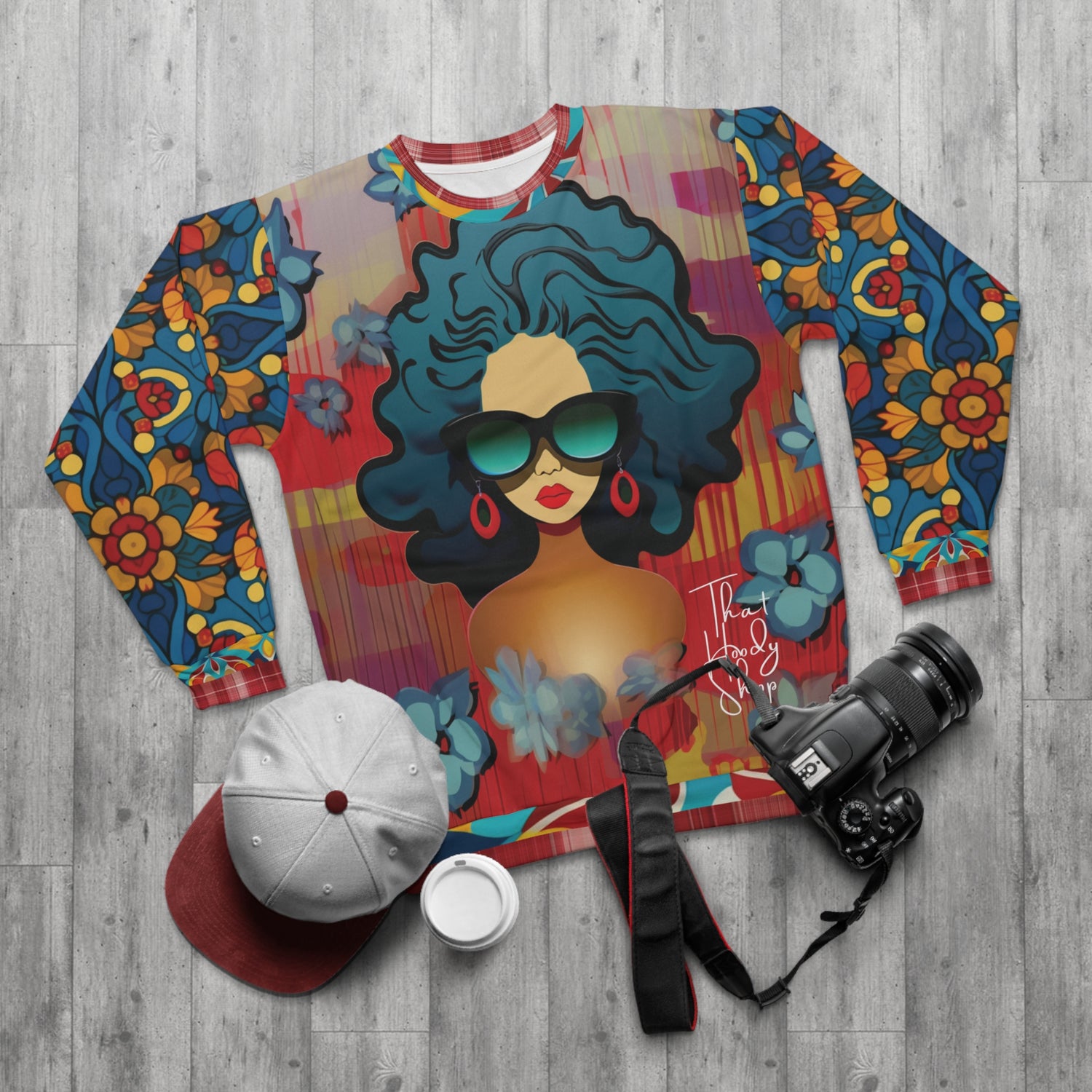 Cool Chick Rojo Hispano Pop Art Sudadera Unisex