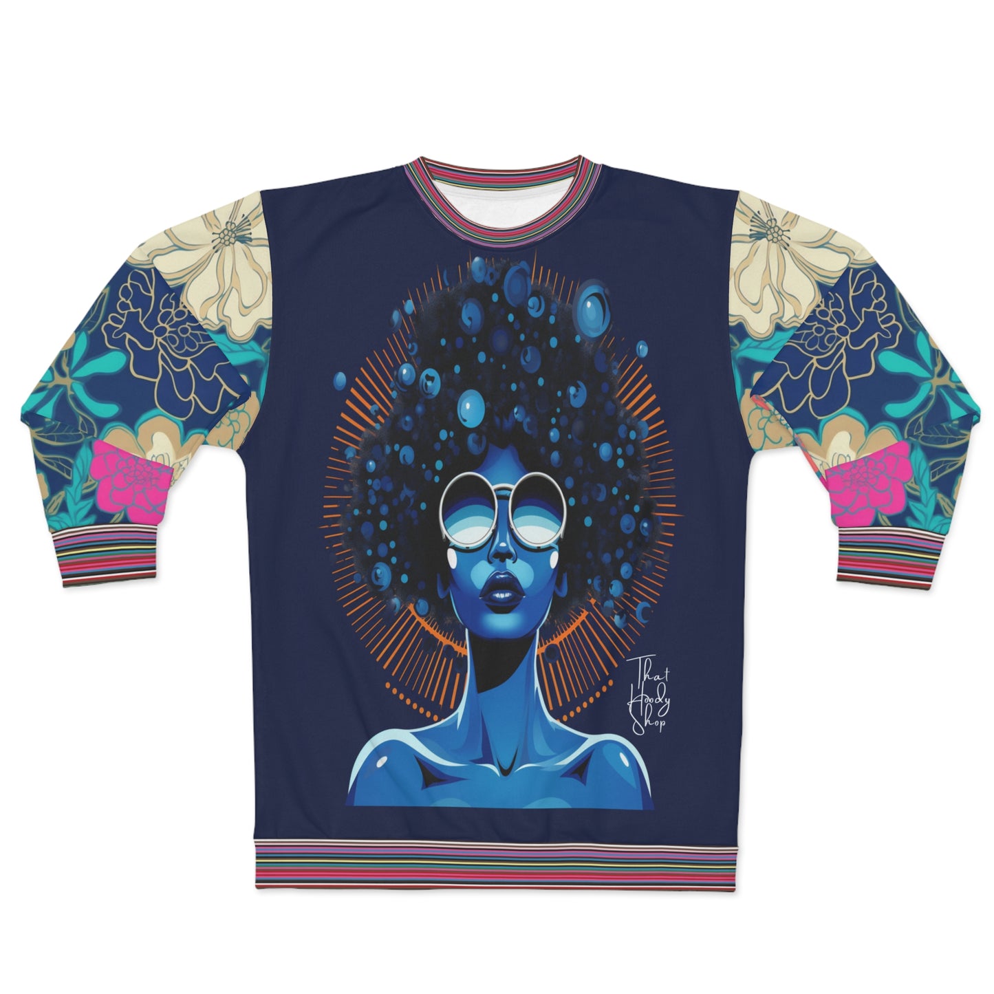 Blue Black Diva Queen in Midnight Unisex Sweatshirt