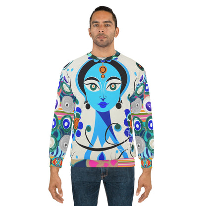 Sudadera unisex floral Devi azul