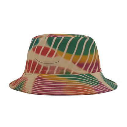 Hippie Groove Abstract Camo Stripe Vibrant Tie-Dye Bucket Hat