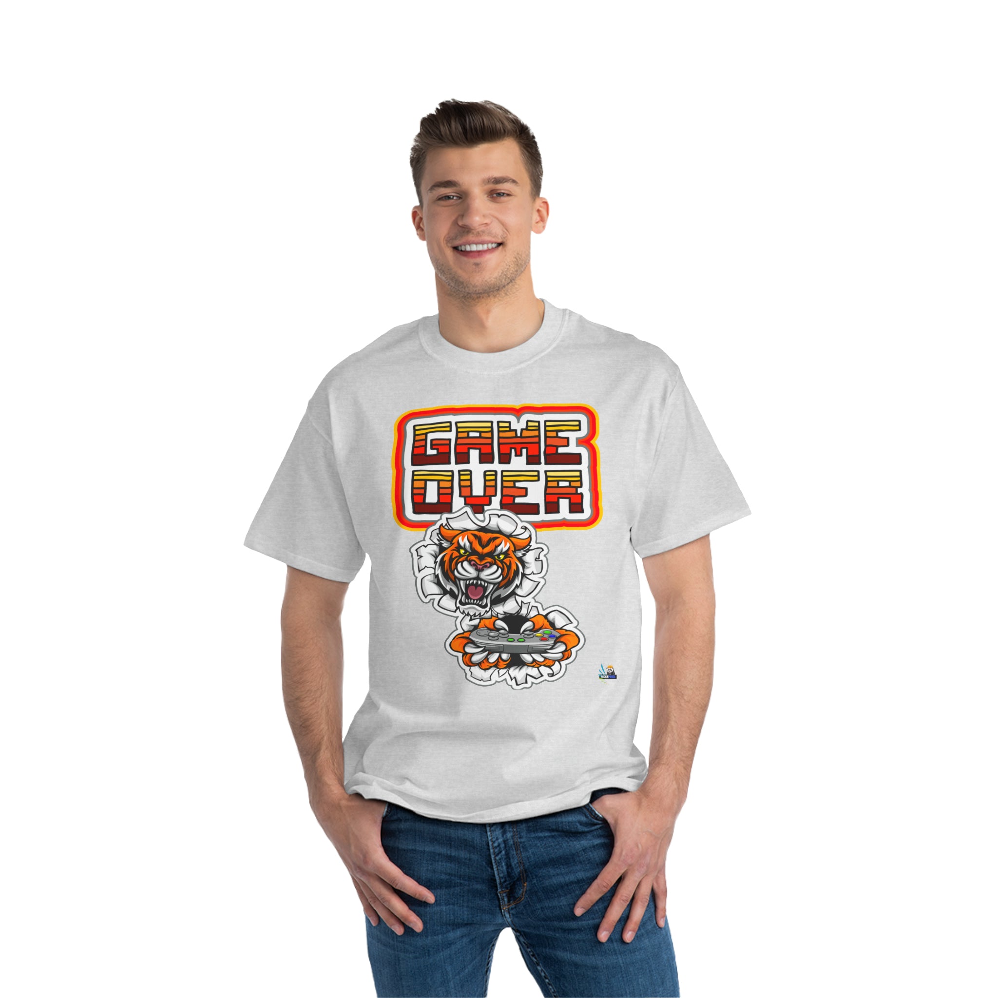 Camiseta de juego unisex de peso pesado Game Over Tiger Edition