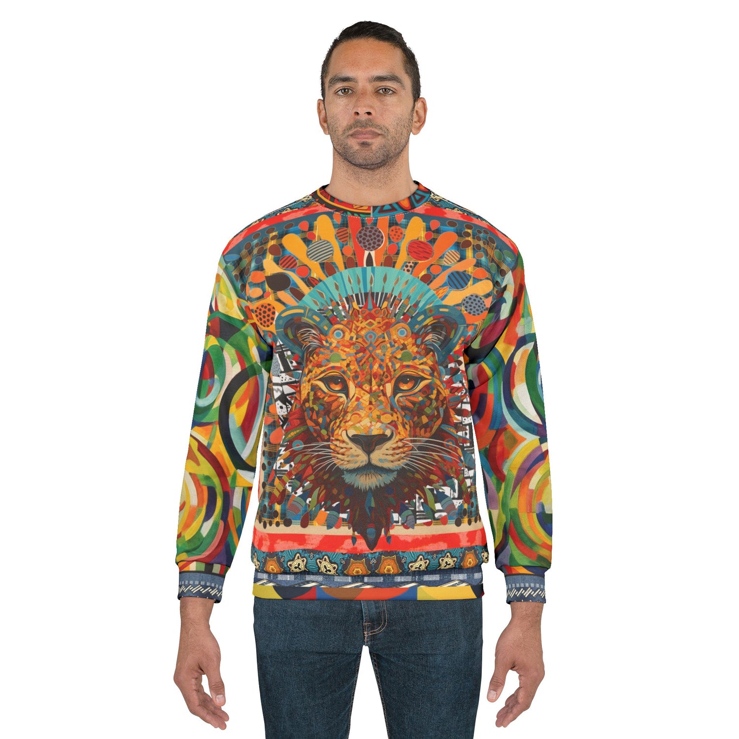 Queen of the Jungle Lion Mosaic Unisex Sweatshirt (Gold Label)