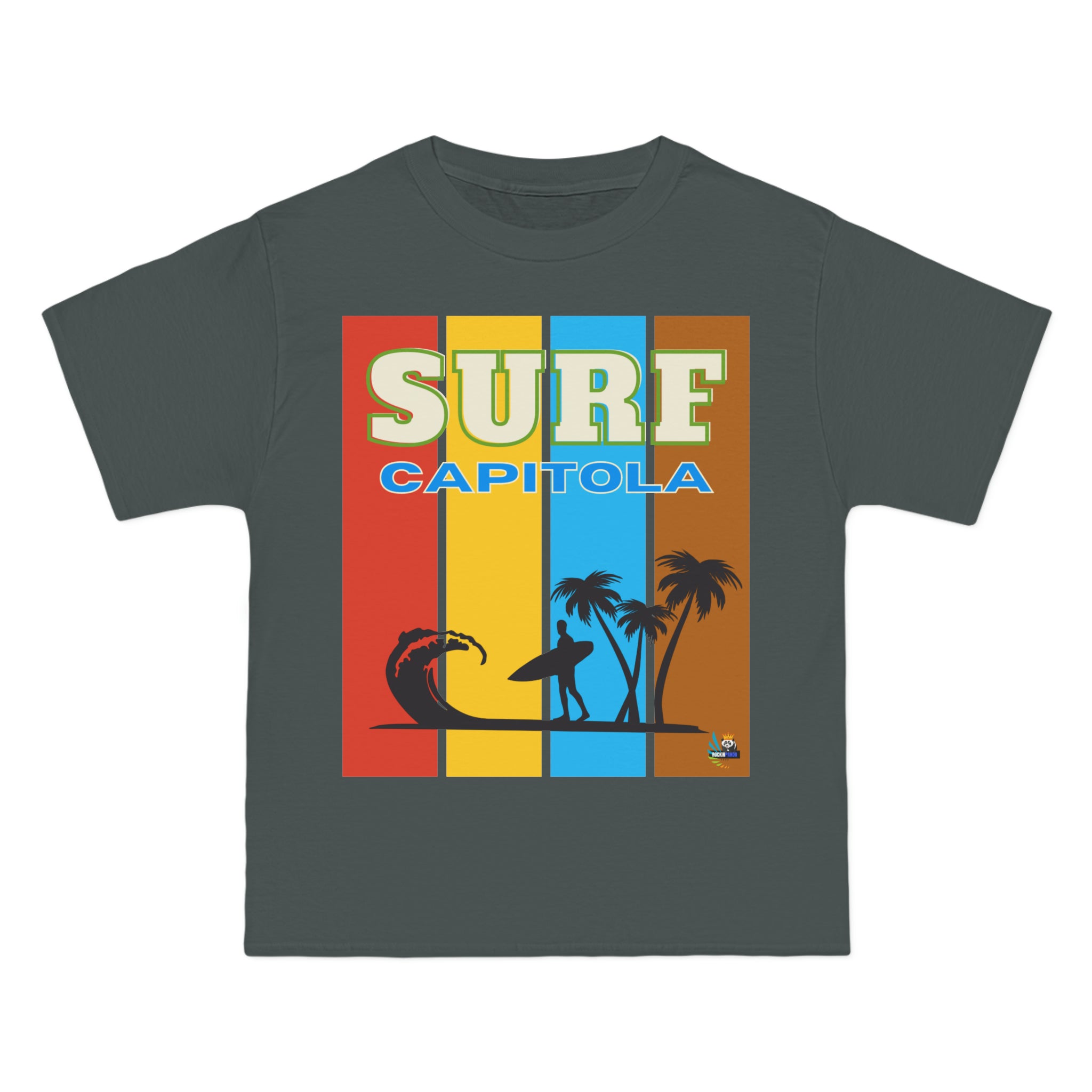 Surf Capitola Rainbow Stripe Unisex Heavyweight Tee