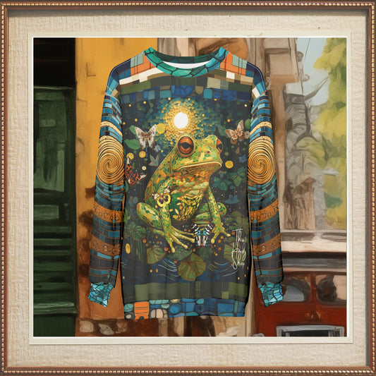Super Jolly Green Leap Frog Mosaic Print Unisex Sweatshirt