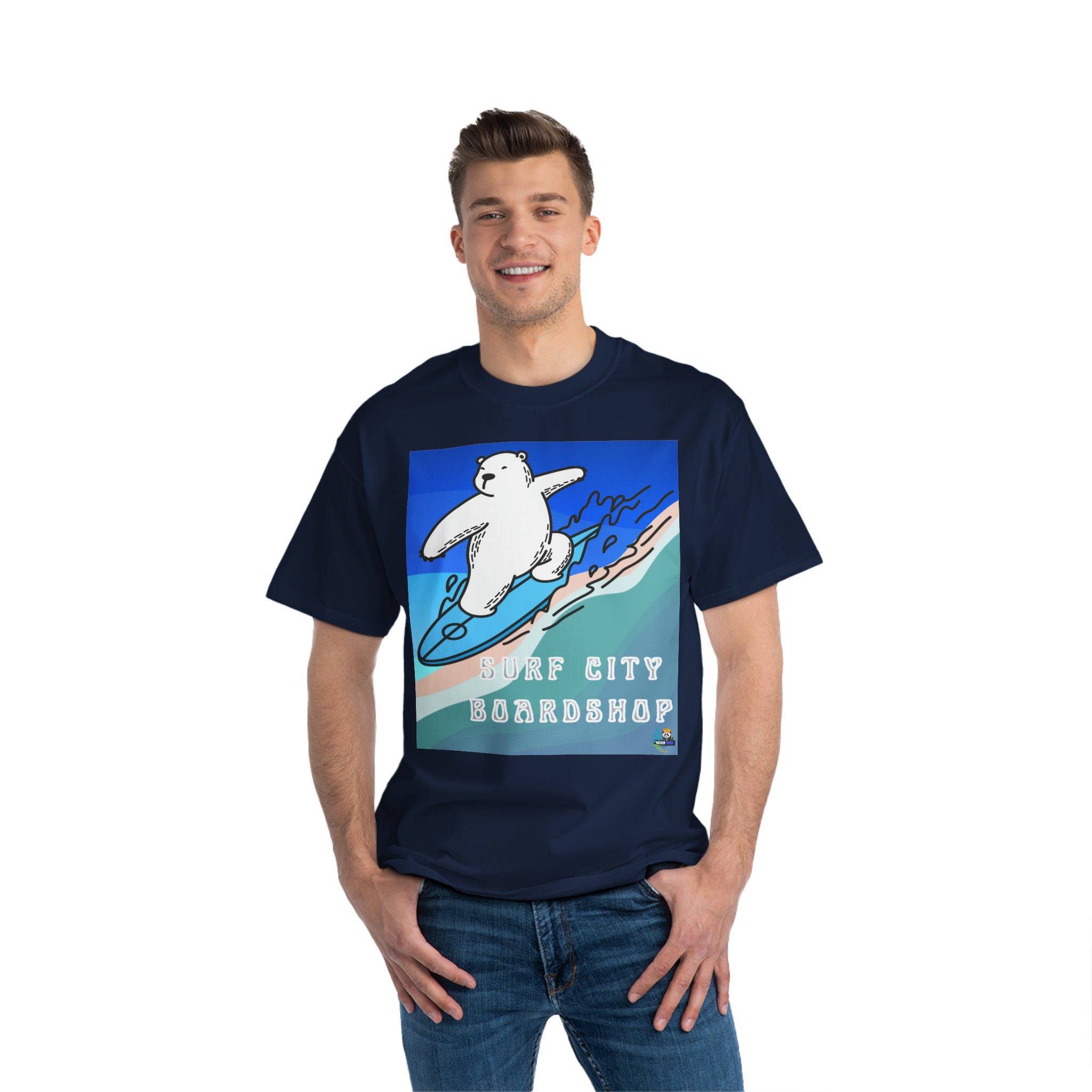 Surf City Boardshop Polar Bear Mascot Unisex Heavyweight Tee