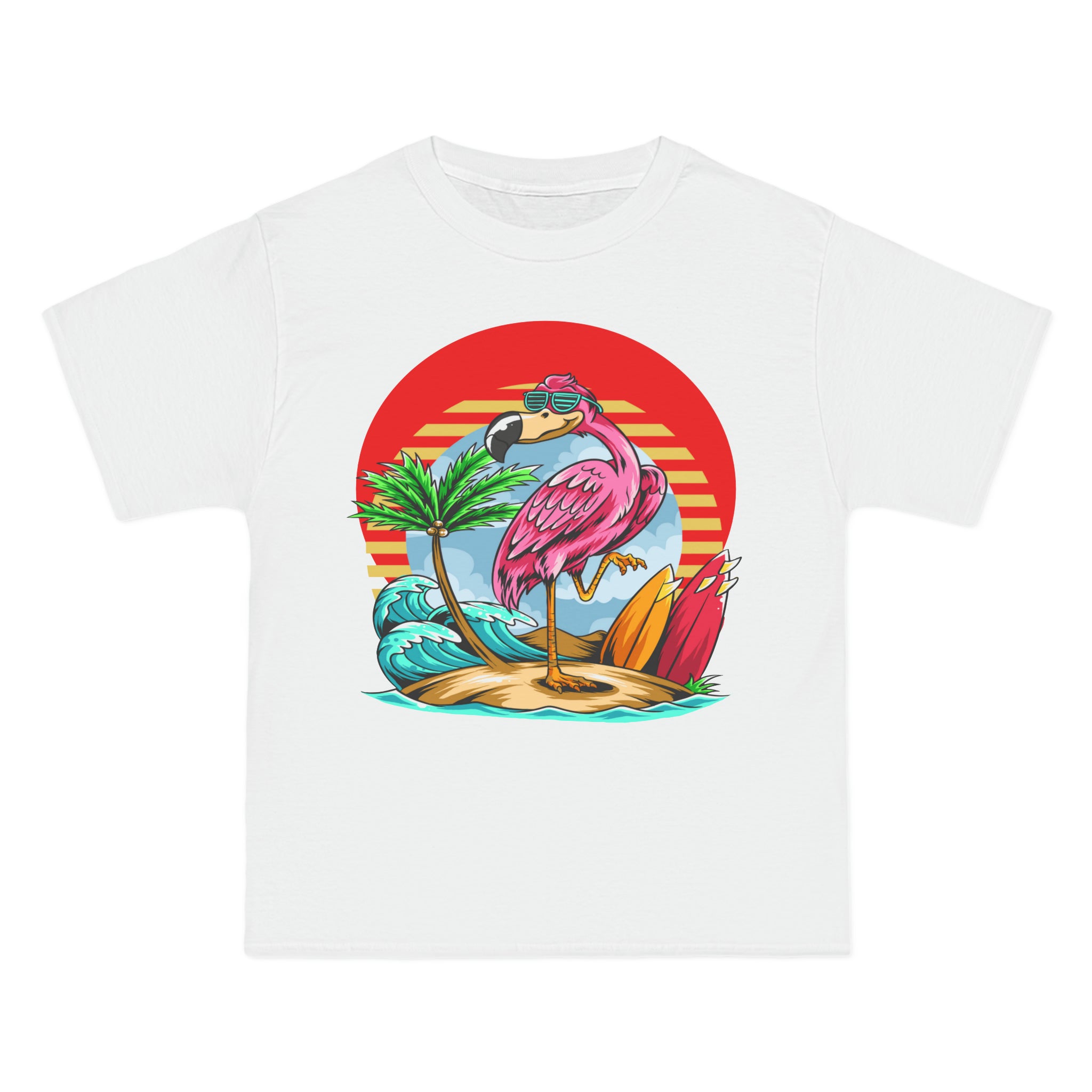 Camiseta pesada La Vida Flamingo Surfing