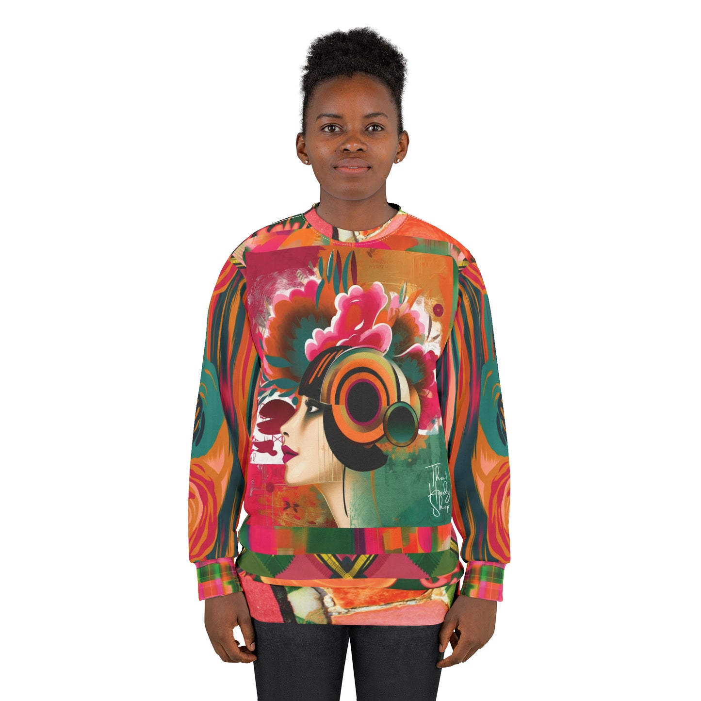 Art Deco Diva Floral Pop Art Unisex Sweatshirt