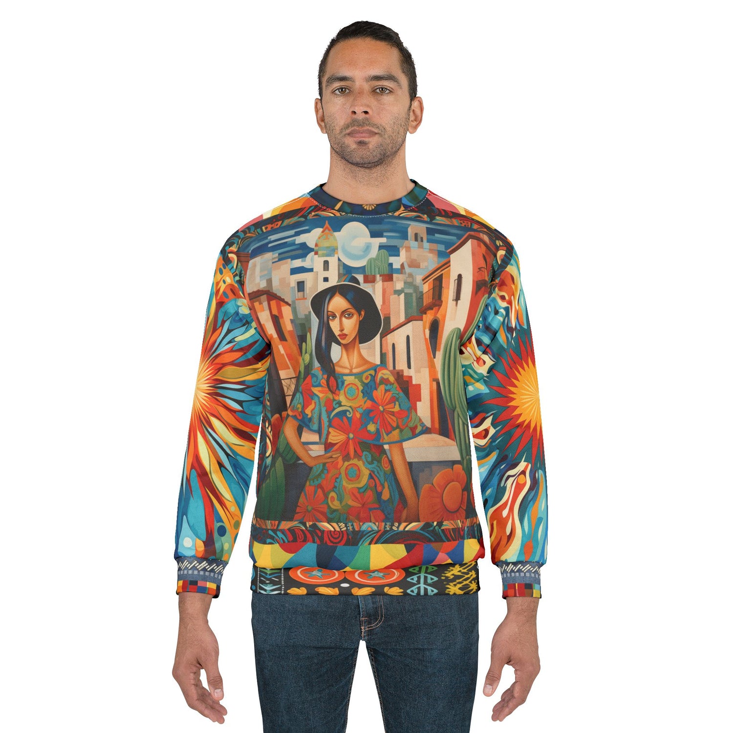 Walking the Promenade in Puebla Unisex Sweatshirt (Gold Label)