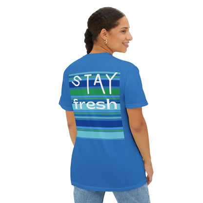 Stay Fresh Laguna Stripe Heavyweight Unisex Pocket T-Shirt