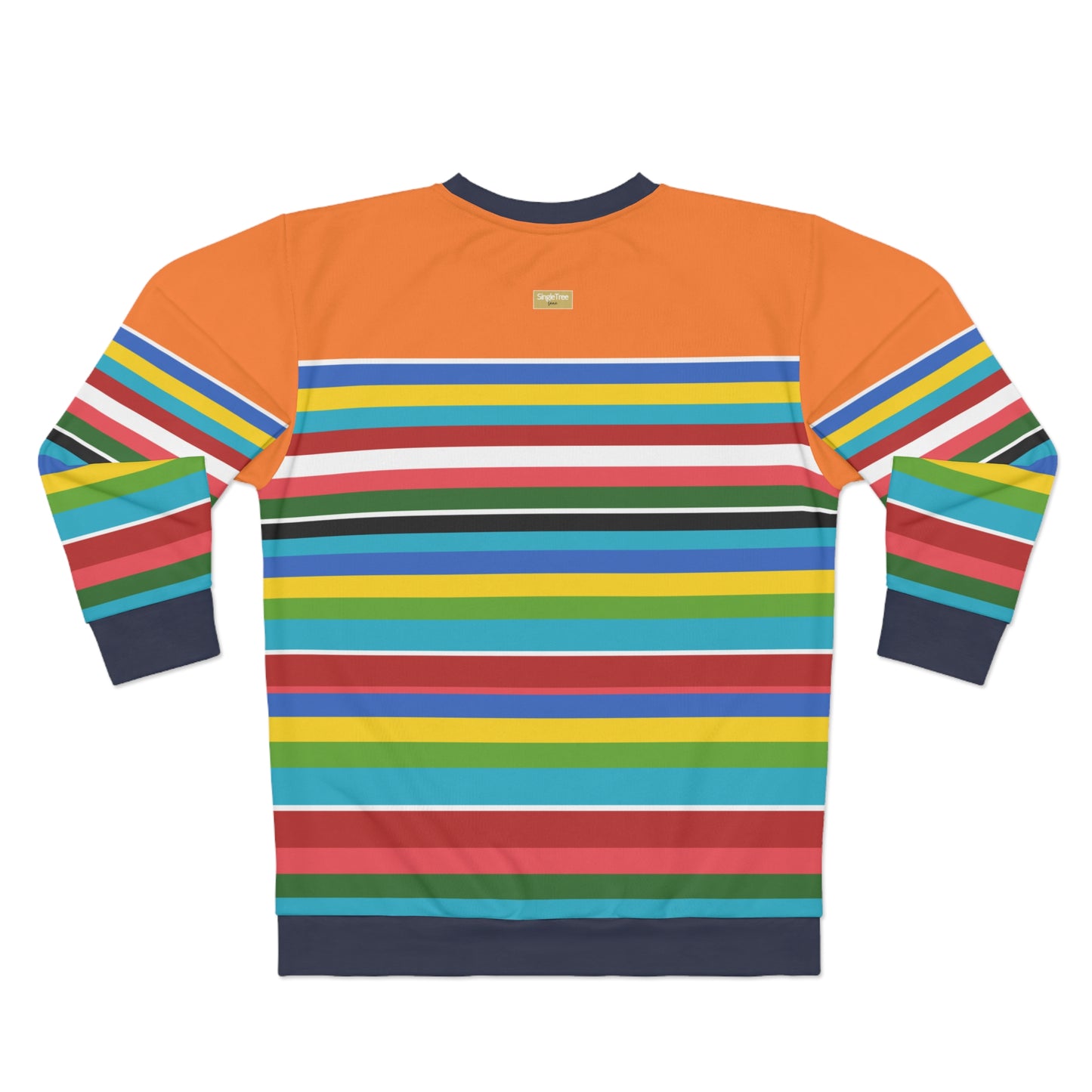 Orange Seaside Rainbow Rugby Stripe Unisex Sweatshirt