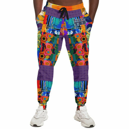 Joggers unisex de poliéster ecológico con patchwork floral Trinidad de Blue Girl 