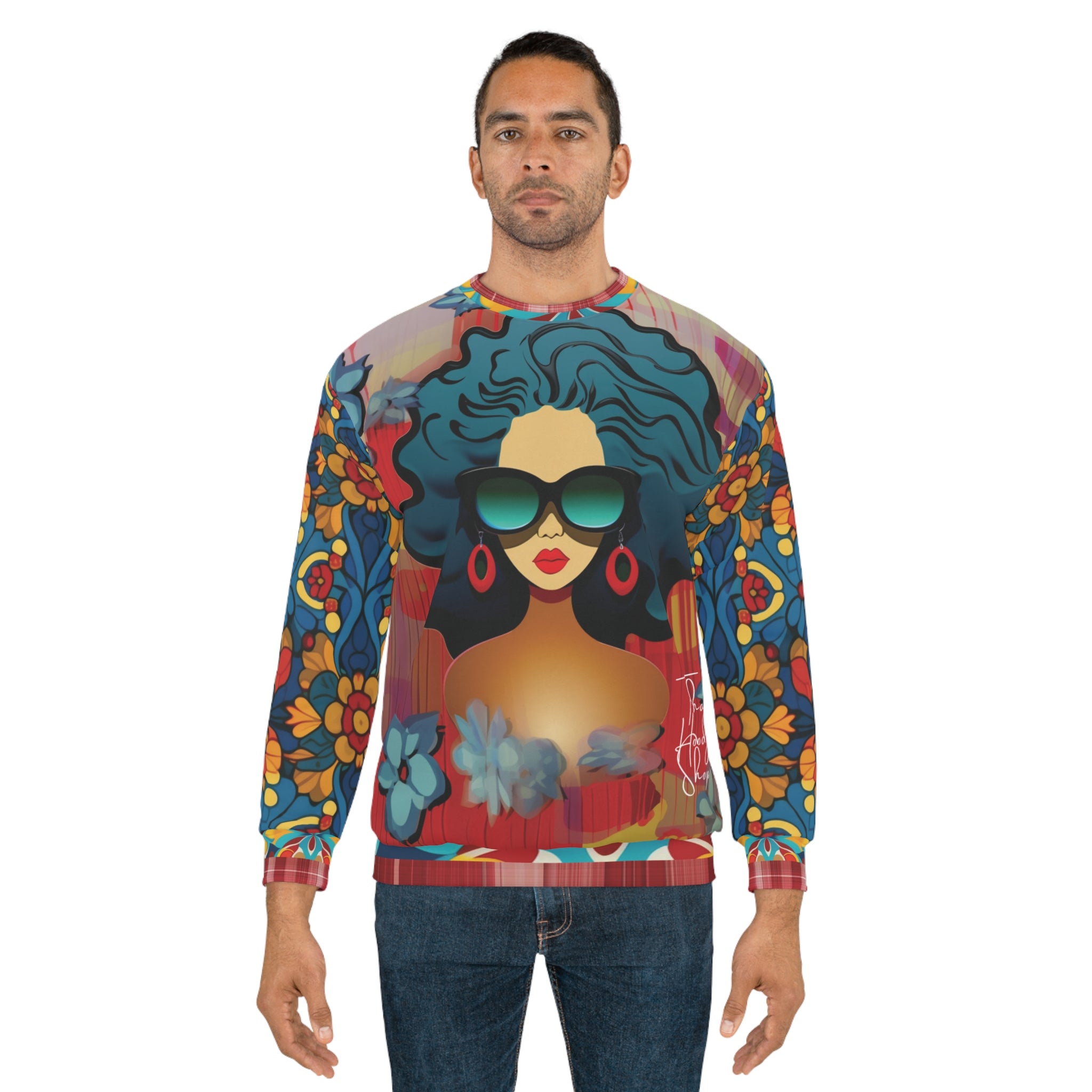 Cool Chick Rojo Hispano Pop Art Sudadera Unisex