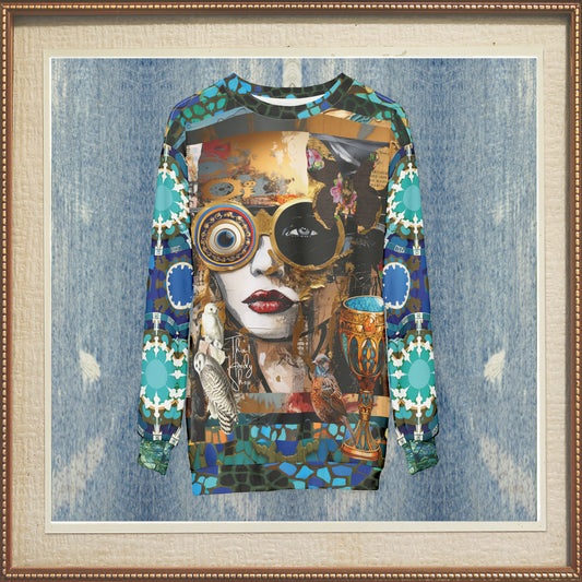 Chica Steampunk en sudadera unisex abstracta