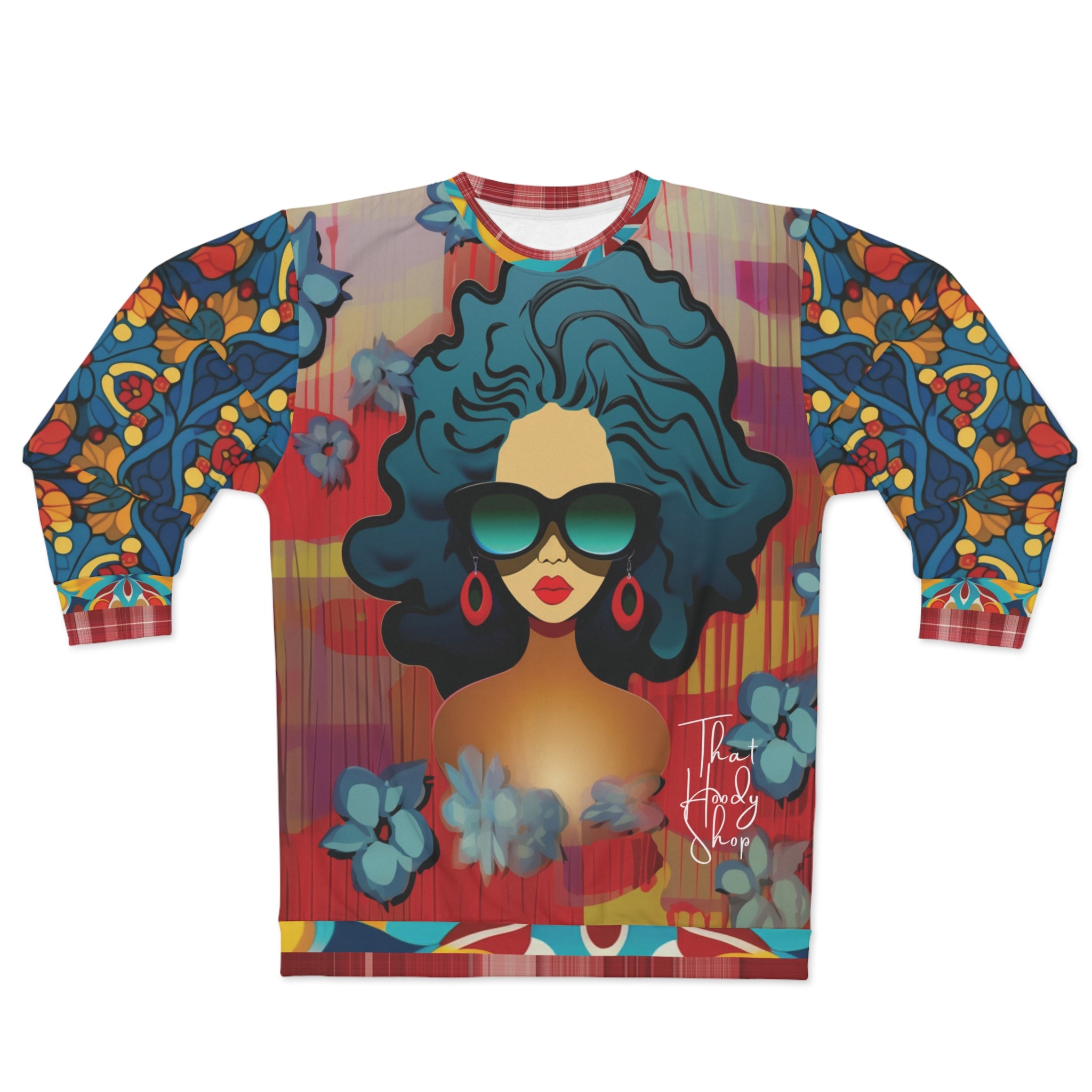 Cool Chick Rojo Hispano Pop Art Sudadera Unisex