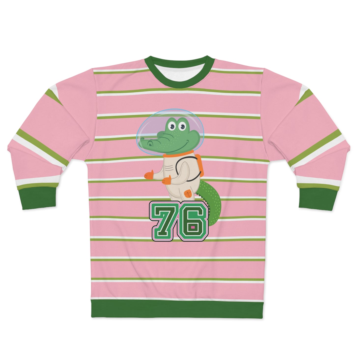 76 Gator Pink Rugby Stripe Unisex Sweatshirt