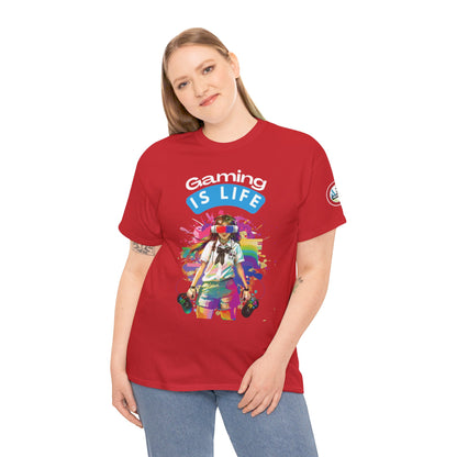 Gaming is Life - Girl Gamer Unisex Heavy Cotton Tee