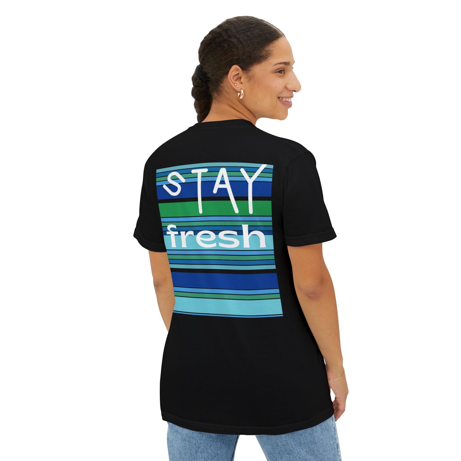 Stay Fresh Laguna Stripe Heavyweight Unisex Pocket T-Shirt