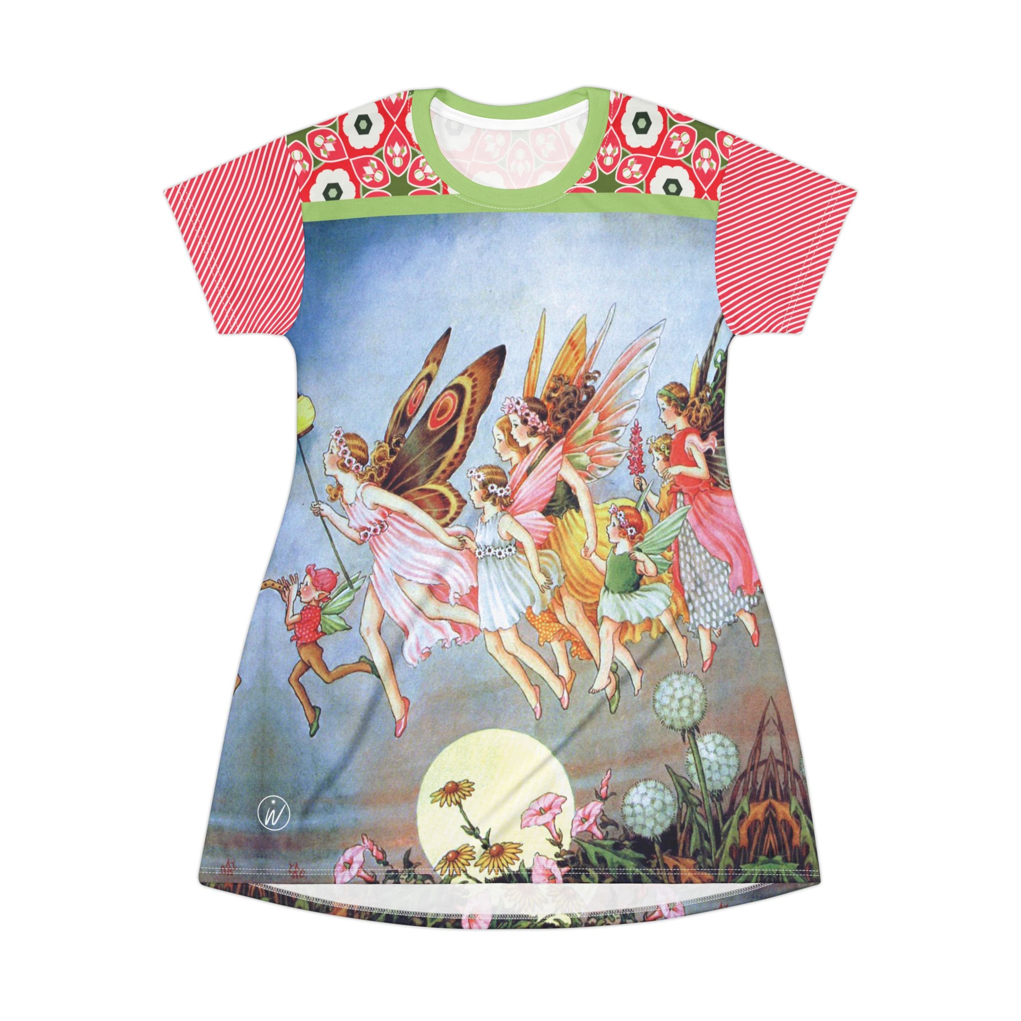 Summer Solstice Fairy Short Sleeve T-Shirt Dress