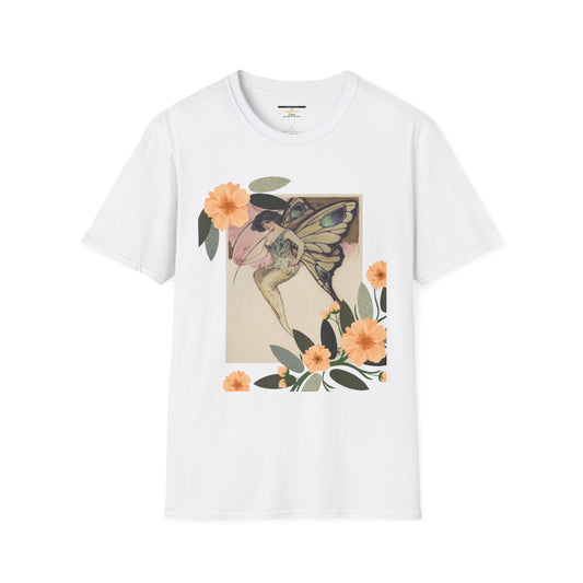 Elusoriness Floral Butterfly Unisex Softstyle T-Shirt