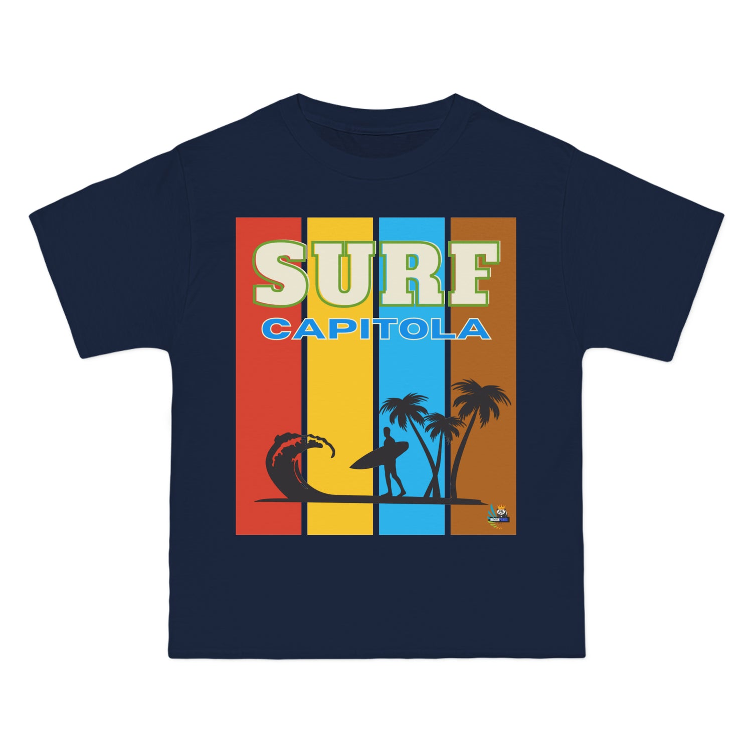 Surf Capitola Rainbow Stripe Unisex Heavyweight Tee