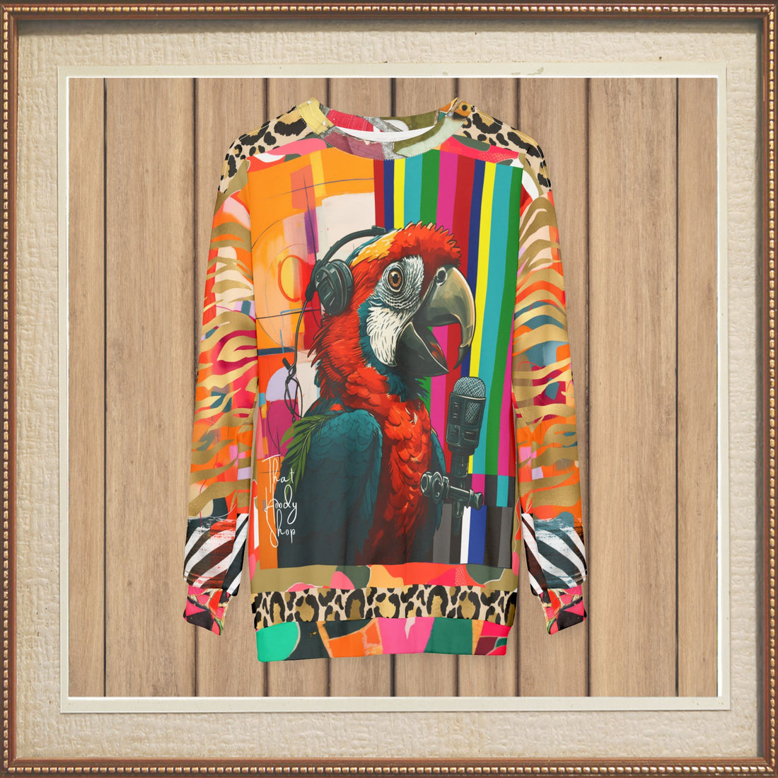 Radio Free Macaw in Technicolor Unisex Sweatshirt (Gold Label)