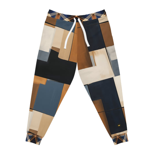 Stepping Stones in Blue Abstract Colorblock Eco-Poly Unisex Joggers