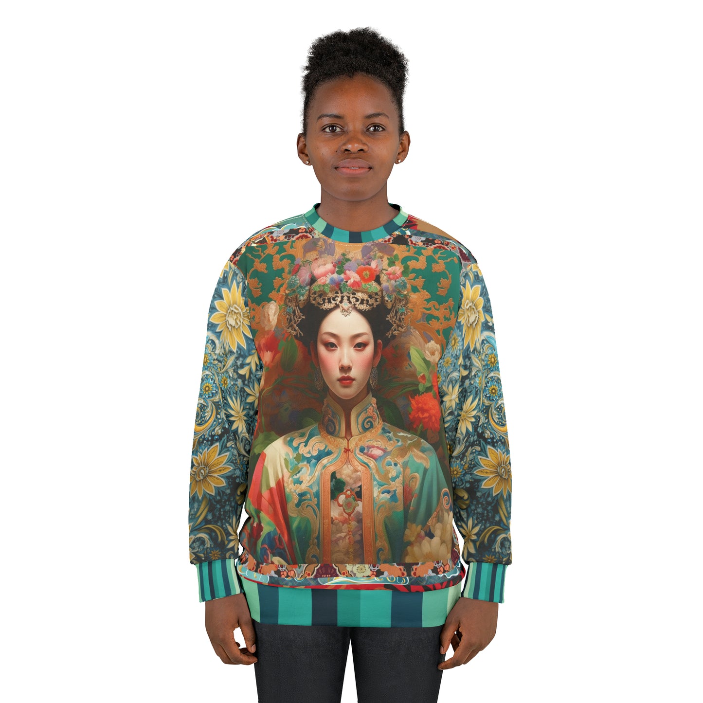 Empress Jade Chinese Floral Print Unisex Sweatshirt