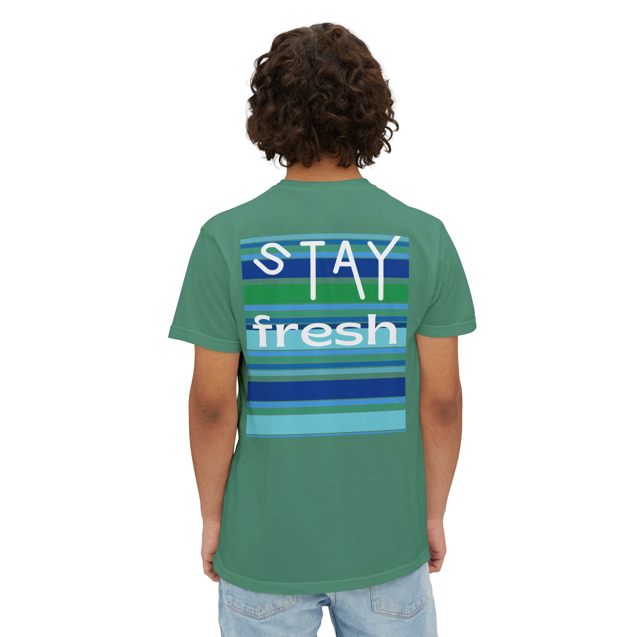 Stay Fresh Laguna Stripe Heavyweight Unisex Pocket T-Shirt