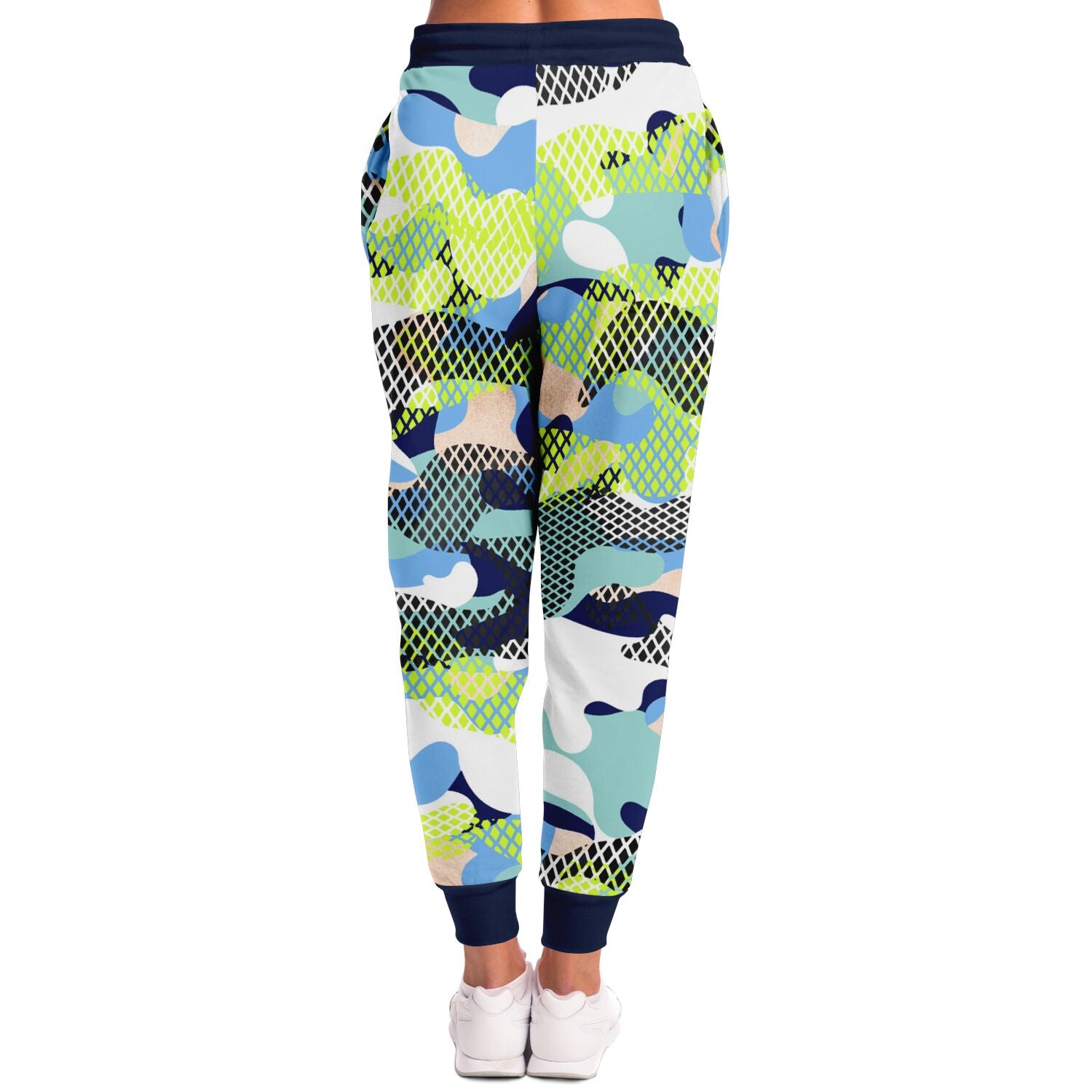 Blue and Lime Eco-Poly Camo Unisex Joggers