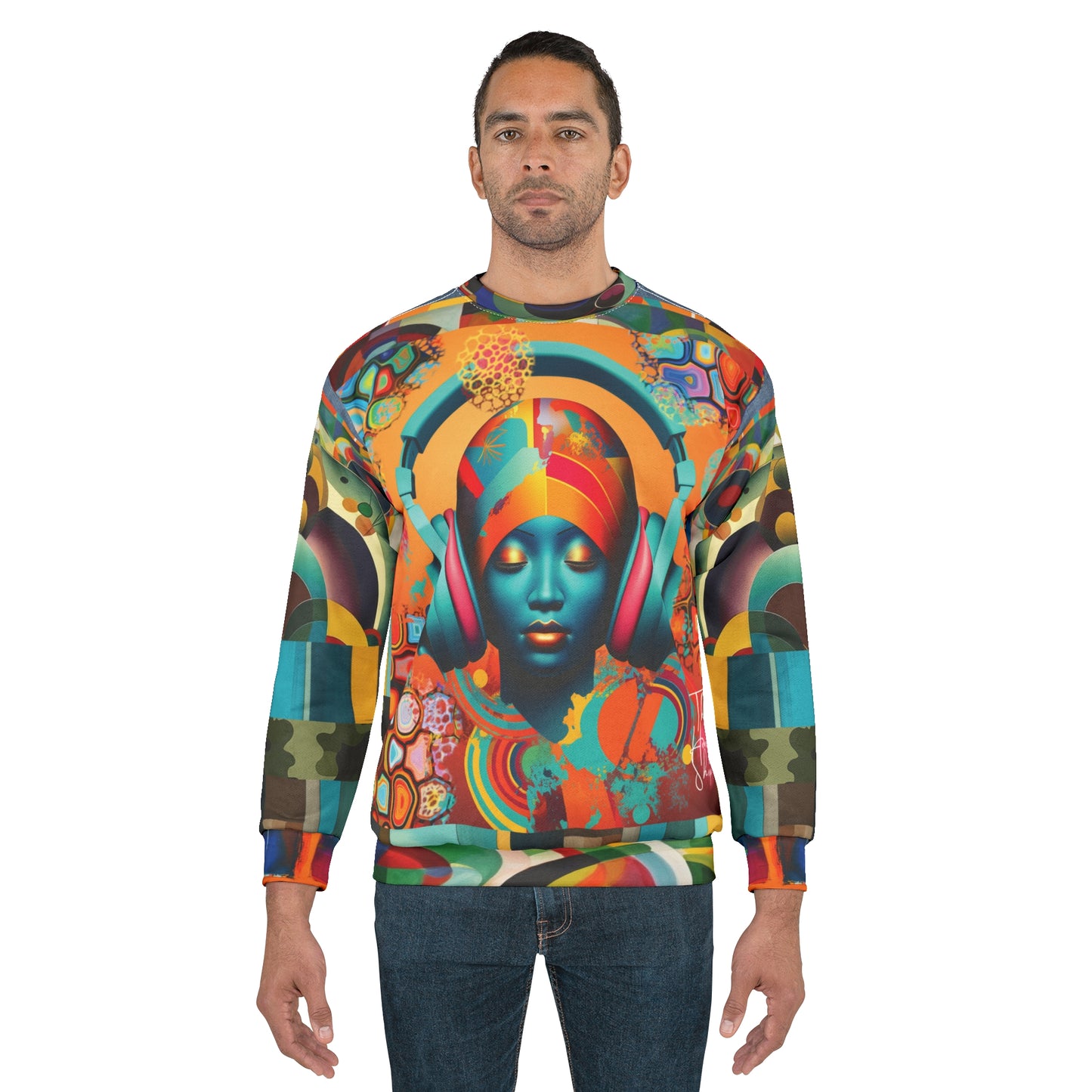 Afro Pop Girl Abstract Mosaic Print Unisex Sweatshirt