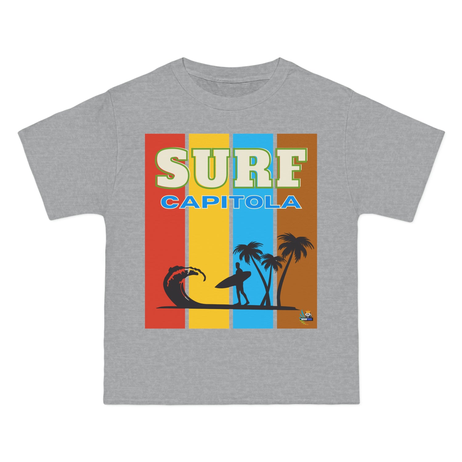 Surf Capitola Rainbow Stripe Unisex Heavyweight Tee