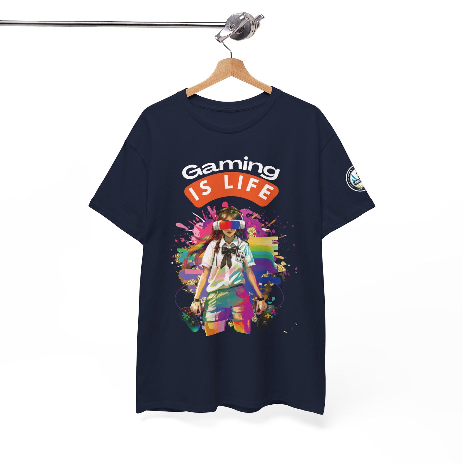 Gaming is Life - Girl Gamer Unisex Heavy Cotton Tee