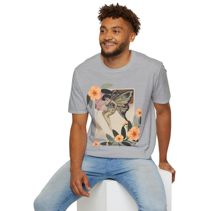 Elusoriness Floral Butterfly Unisex Softstyle T-Shirt