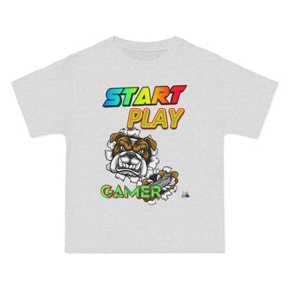 Camiseta para juegos unisex de peso pesado Start Play Bulldog Edition