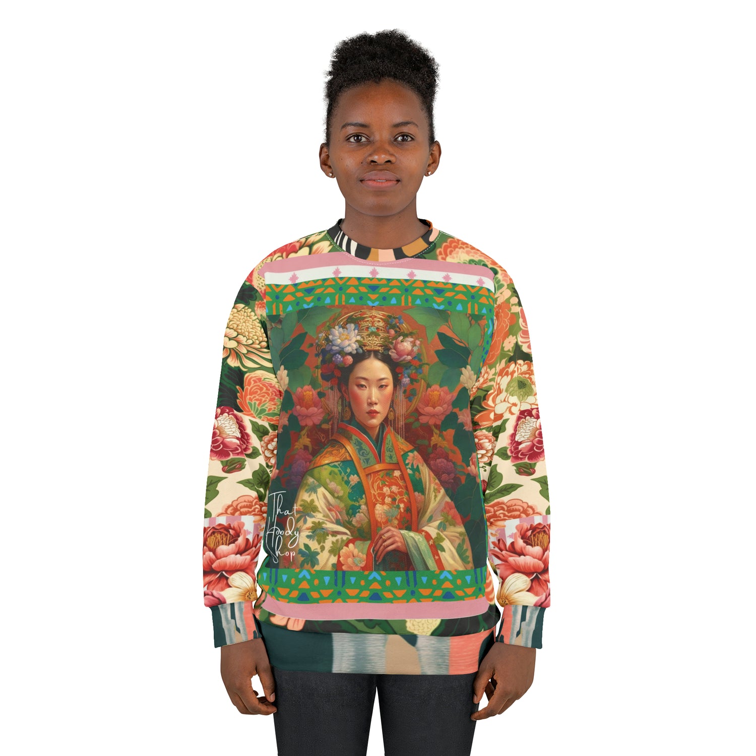 Sudadera unisex emperatriz Wu Zetian asiática floral